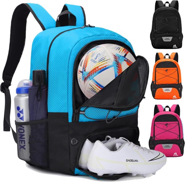 Hsmihair Soccer Bag-Soccer Backpack&Backpack for & Football Volleyball & Basketball,with Ball Compartment and Separate Cleat