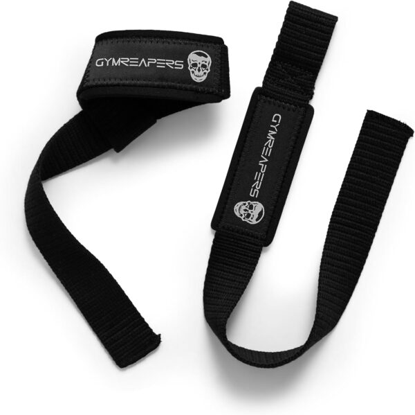 Gymreapers Alças de pulso para levantamento de peso, musculação, levantamento de peso, treinamento de força e levantamento terra - Neoprene acolchoado com algodão de 45,7 cm