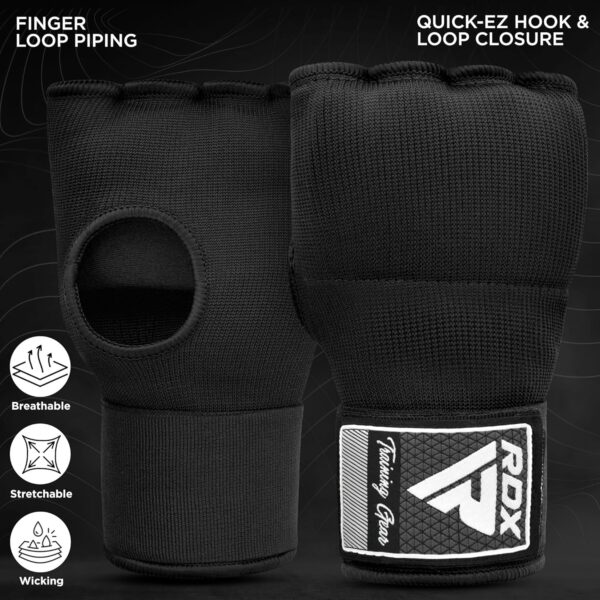 RDX Luvas internas de boxe de gel para homens e mulheres, alças de pulso rápidas de 75 cm de comprimento, punho acolchoado elástico sob as luvas, Muay Thai MMA Kickboxing artes marciais bandagens de - Image 3