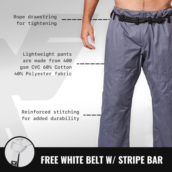 Elite Sports Bjj Gi for Men - Brazilian Jiu Jitsu Gi - Tecido pré-encolhido absorvente de suor - Lavável na máquina - Cinto branco grátis - Image 3