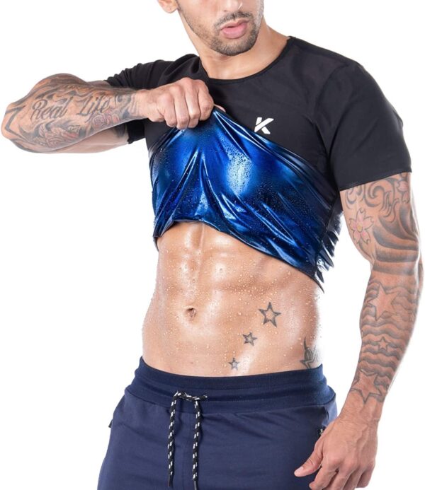 Kewlioo Camisa masculina para sauna - colete de compressão de suor que retém o calor, top modelador, jaqueta modeladora versátil para exercícios de ginástica